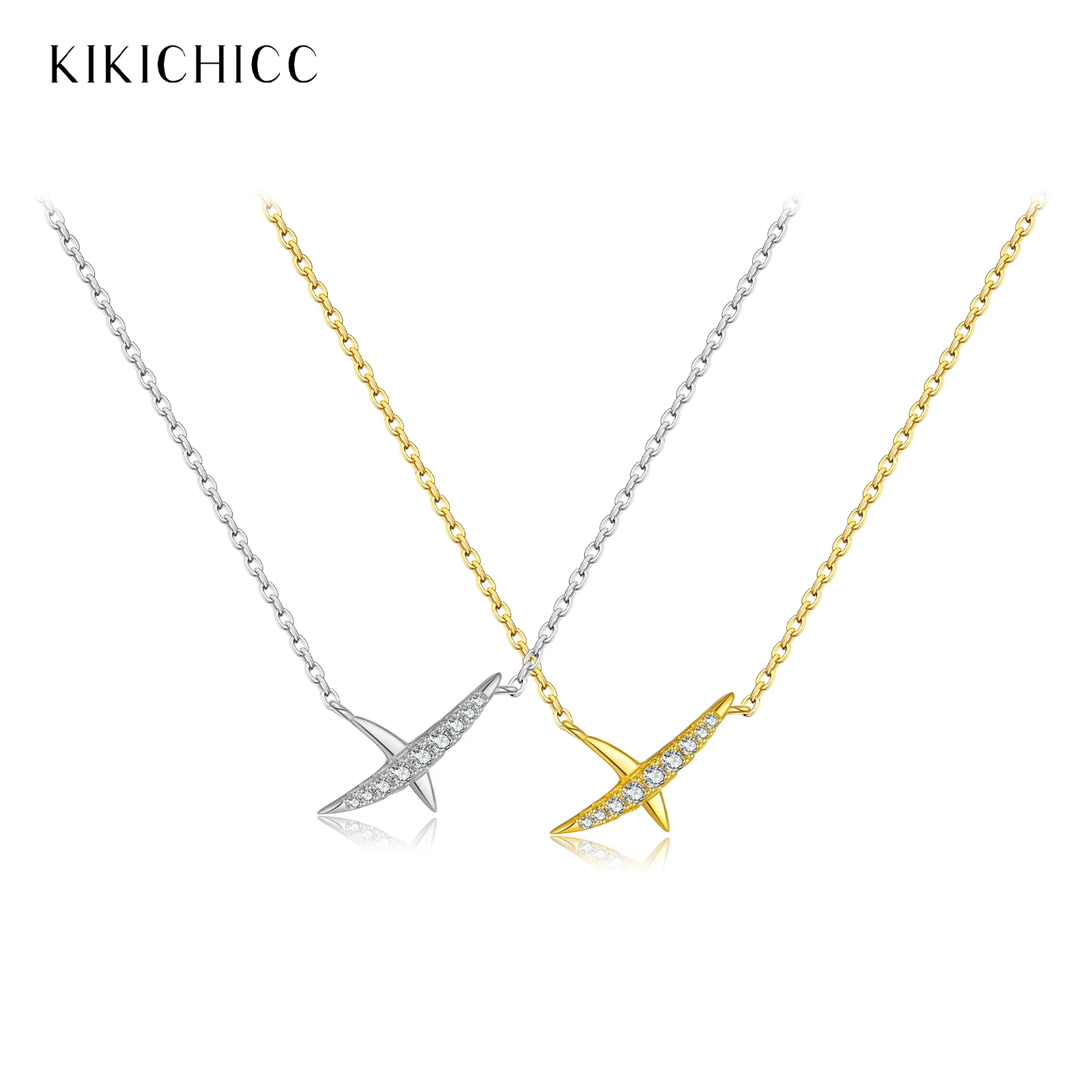 KIKICHICC-925スターリングシルバーxジルコニアの女性用ペンダント,高級czロングネックレス,高級ジュエリー,誕生日プレゼント,カジュアル,2022