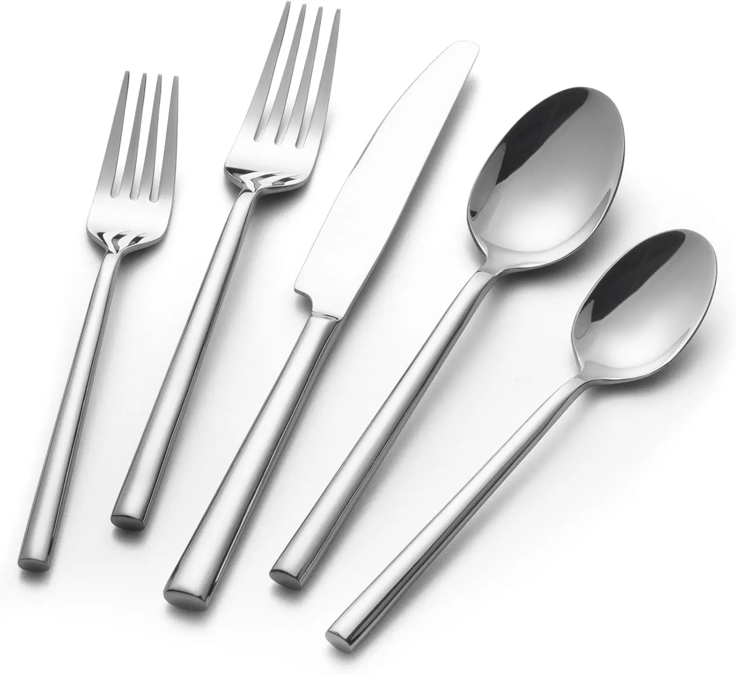 

40-Piece Forged Stainless Steel Flatware Set, Service for 8, Mirror Finish, Dishwasher Safe