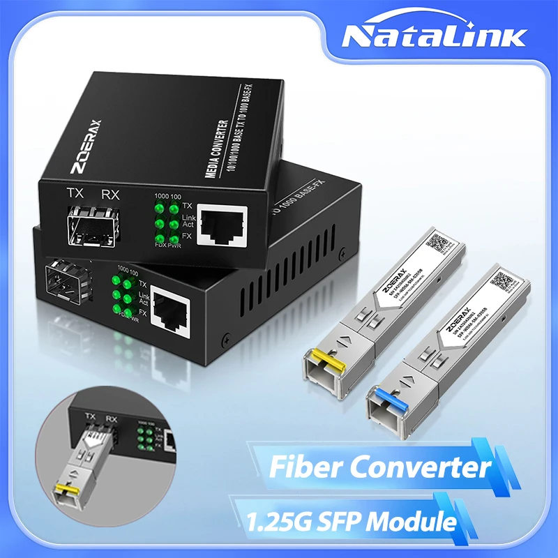 

Natalink 1,25G Gigabit SC одномодовый модуль приемопередатчика SFP Ethernet медиаконвертер оптоволокно к оптоволоконному приемопередатчику RJ45