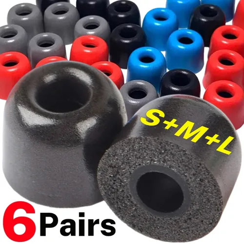 1-6 pares de auriculares de espuma viscoelástica suave para auriculares inalámbricos con cancelación de ruido auriculares de repuesto tapones para los oídos 4,5mm