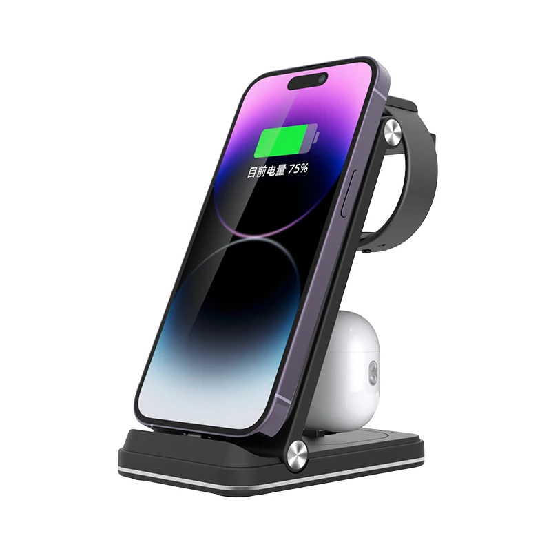 

Minimalist Magnetic Wireless Charger Station 15W for MagSafe Dock Stand Fast Charging for iPhone 16 15 14 13 12 Pro Max Plus