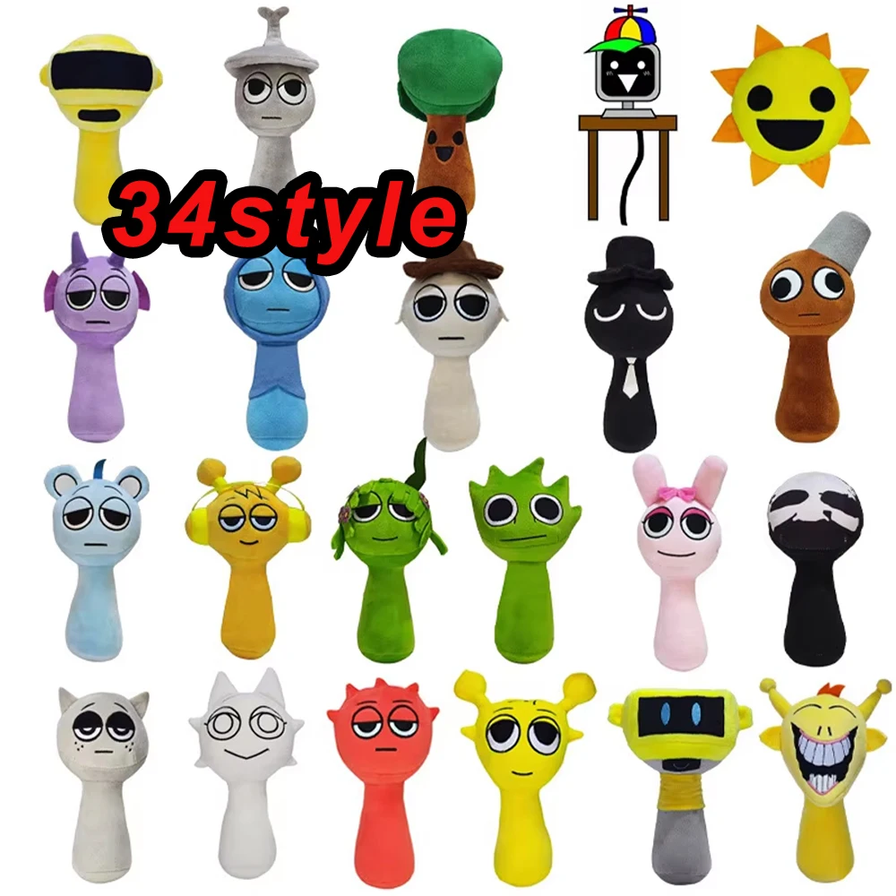 34styles Sprunki Plush Toys Sprunki Incredibox Plush Doll Sprunki Game Pillow Kids Birthday Gifts Stuffed Dolls Christmas Gift