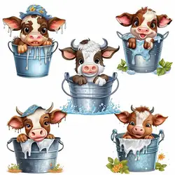 Cute Cartoon Cow Wall Sticker Children's Room Decoration Toilet Refrigerator Family Decal Sticker M753