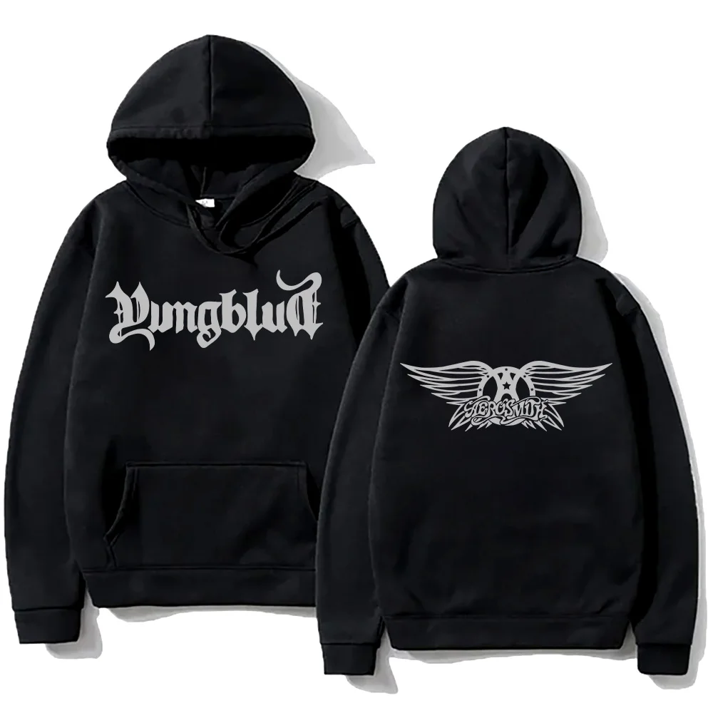 Aerosmith YUNGBLUD One More Time Hoodies Fleece Winter Long Sleeve Male Sweatshirts Hooded Pullovers Fashion Men Women Clothing