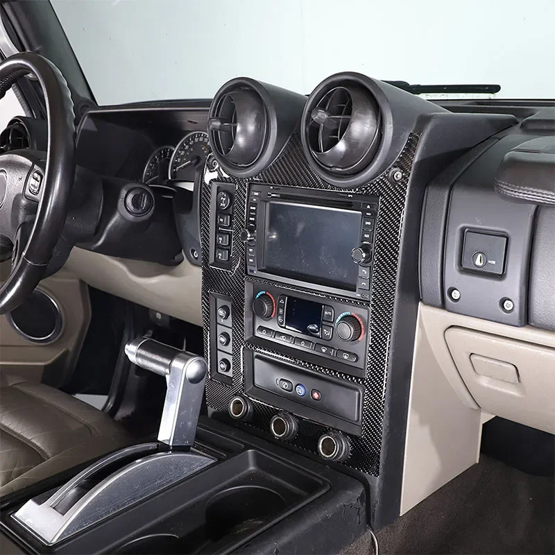 

For Hummer H2 2003-2007 Soft Carbon Fiber Car Central Control Navigation Frame cover Trim Sticker Car Accessories