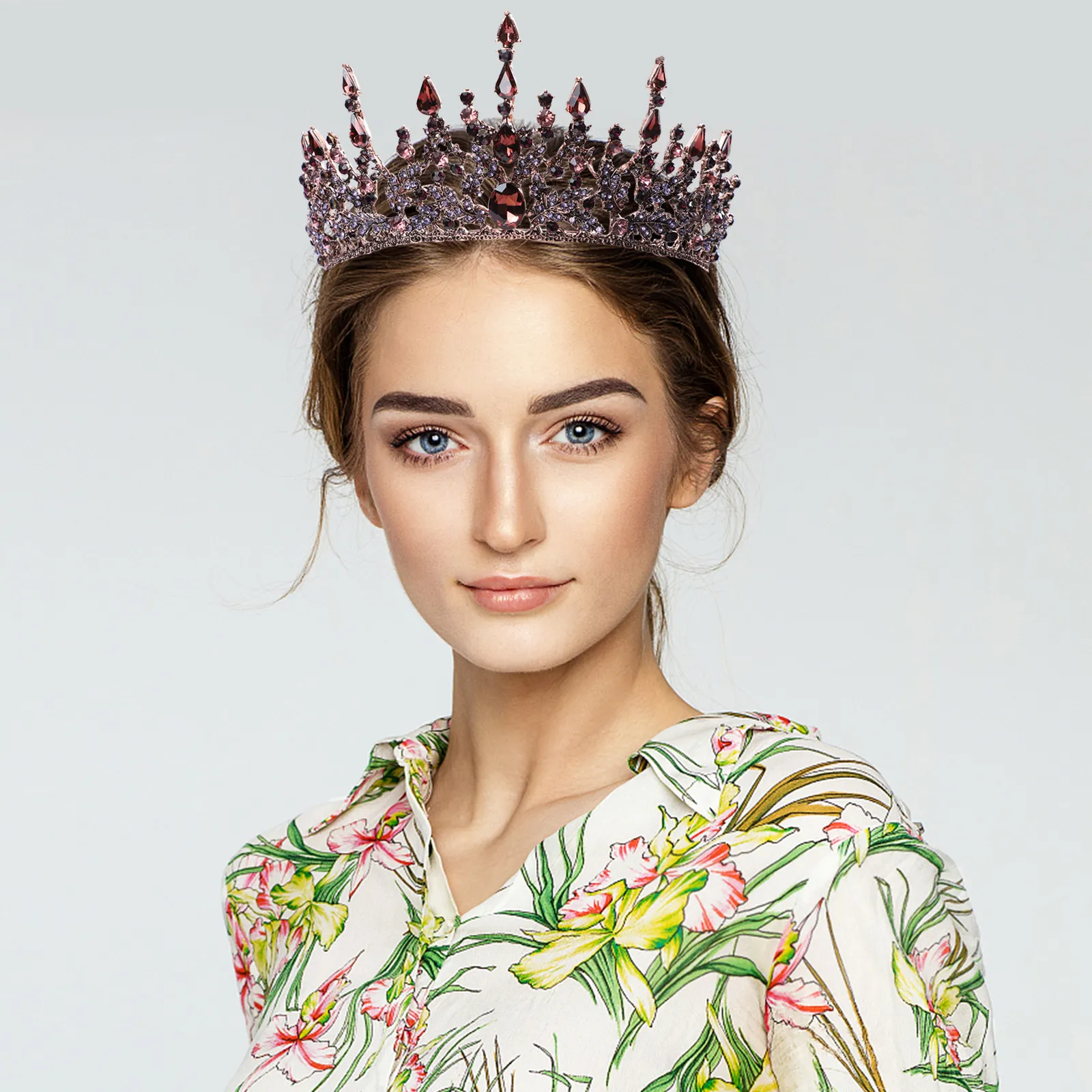 

1Pcs Birthday Crown Hair Accessory Bridal Tiara Baroque Rhinestone Retro Wedding Headdress Women Party Hair Decor Charm