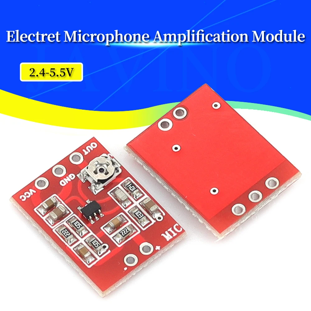 Javino GY-MAX4466 low noise sound pickup module 2.4-5.5V adjustable gain voice collection amplifier board