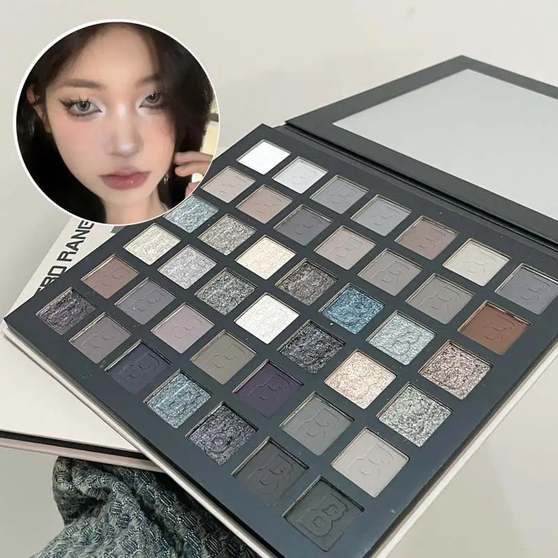 42 Color Smoked Eye Shadow Plate Matte Pearlescent Explosive Flash High Gloss Cement Gray Eye Shadow Plate Korean Eye Makeup