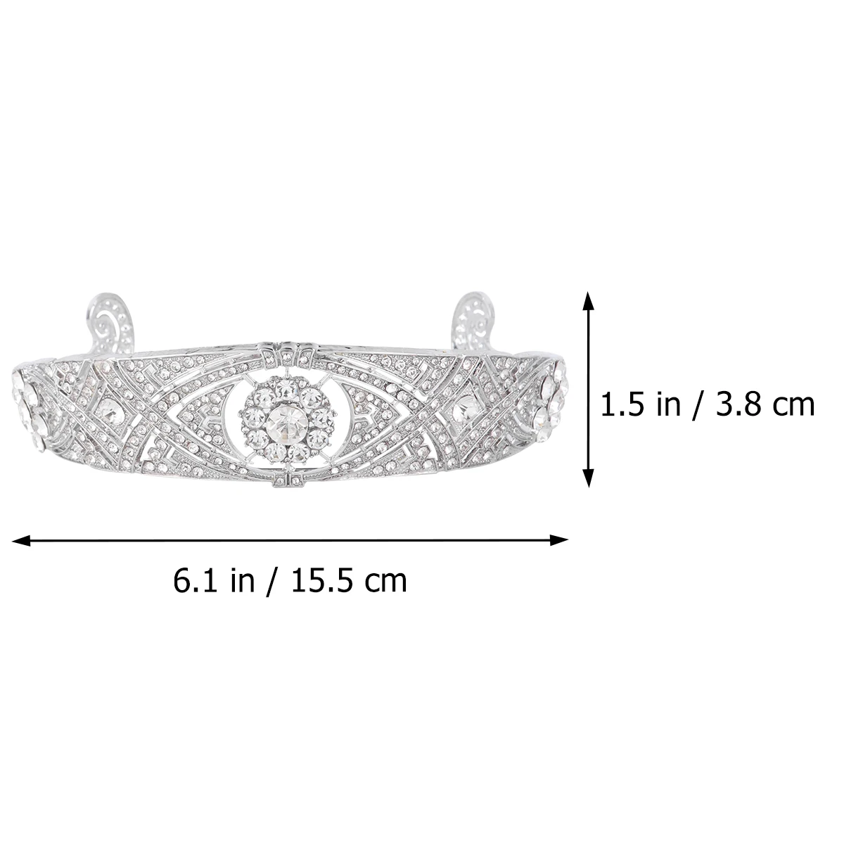 

Bridal Hair Accessories Rhinestone Hoop Crown Wedding Party Silver Free Size Women Girls Elegant Design Jeweler