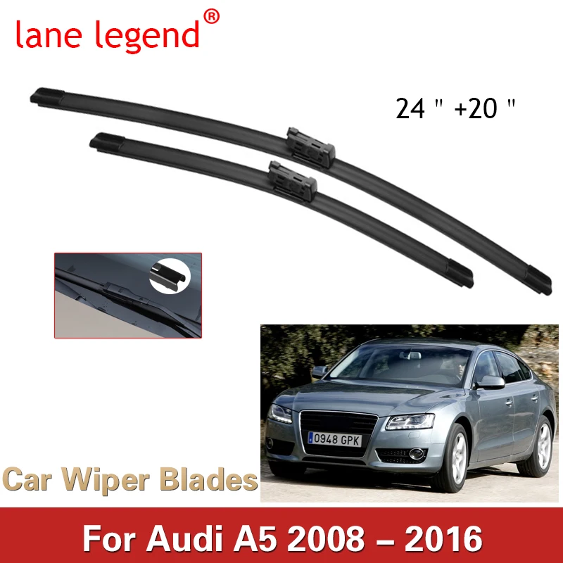 Lane Legend Wiper LHD Front Wiper Blades Set For Audi A5 2008 - 2016 Windshield Windscreen Front Window 24