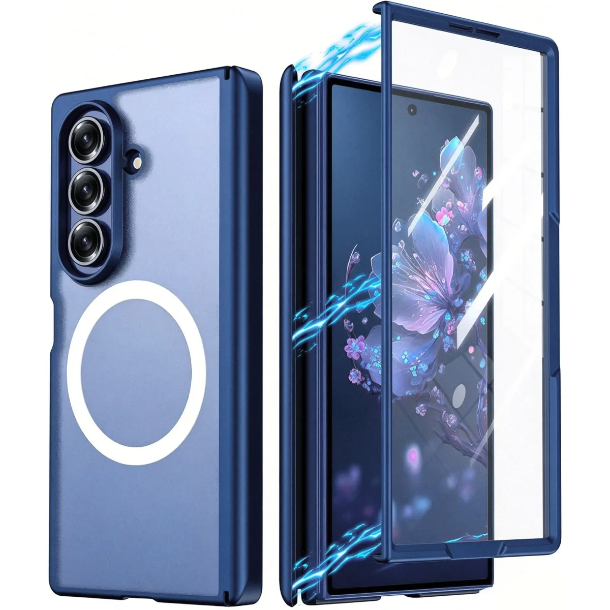 For Samsung Galaxy Z Fold 8 Ultra 7 6 5 4 For Magsafe Case Transparent Hinge Folding Shockproof Magnetic Wireless Charging Cover