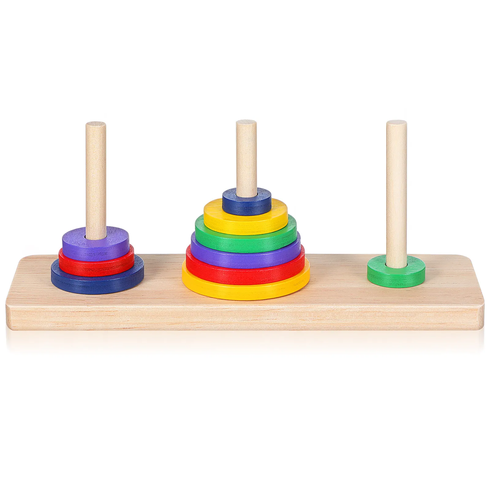 

1Set Wooden Tower of Hanoi Puzzle Game Tool Logical Thinking Development Iq Puzzle for All