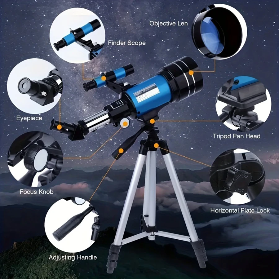 Imagem -05 - Telescópios Astronômicos de Longo Alcance Equipamento Profissional para Campismo Controle sem Fio Visão do Universo Lua Estrelas Presente para Crianças