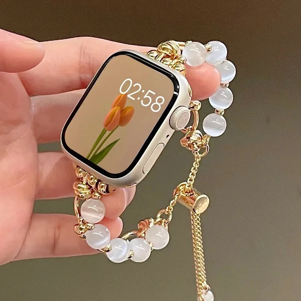 Luxury Agate Strap For Apple Watch 10 46mm 41mm 38 40mm Ultra 2 49mm Women Band for iWatch 9 8 7 6 5 4se 45mm 42mm 44mm Bracelet