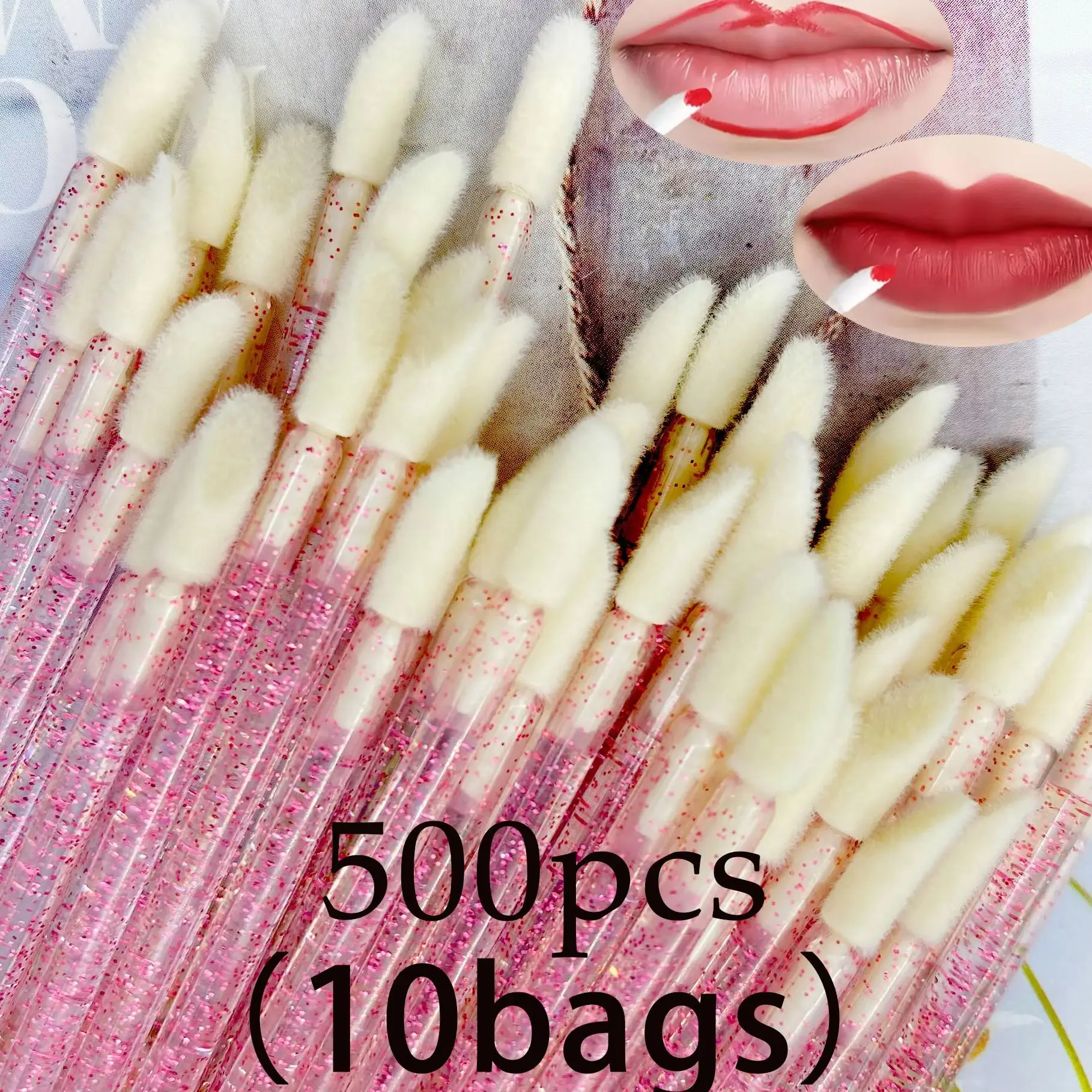 500 Stuks Wegwerp Lipborstel Wimper Make-Up Borstels Lash Extensie Mascara Applicator Lippenstift Toverstokken Cosmetische Hulpmiddelen