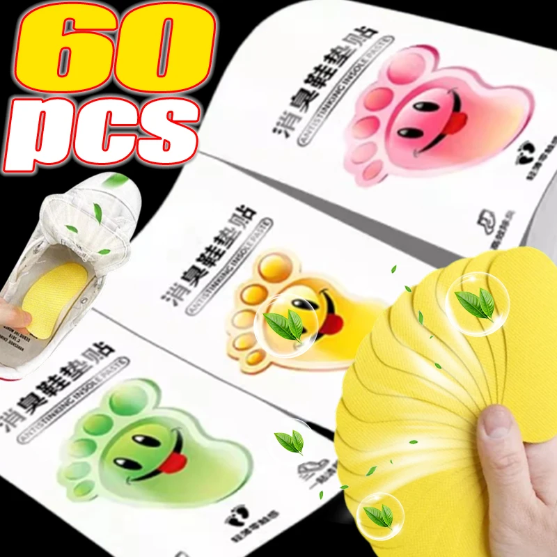 

12/60pcs Shoes Deodorant Stickers Deodorant Foot Odor Deodorants Sneaker Smell Fresh Fruity Aroma Insole Sterilization Sticker