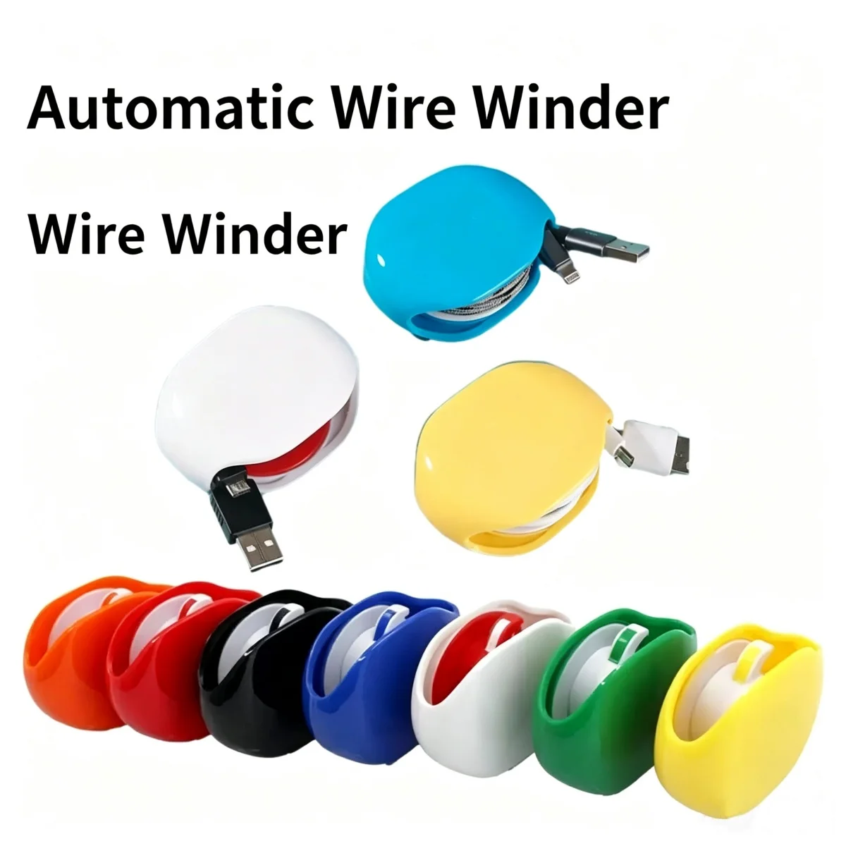 Automatic data cable take-up Retractable cable organizer for desktop storage Earphone  Protective sleeve windercable winder