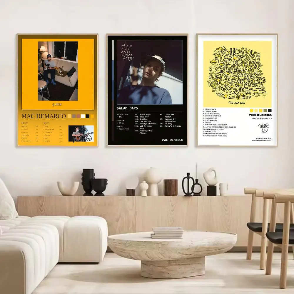Singer Mac DeMarco Painting Calligraphy Stylish Canvas Poster Wall Art for Living Room Bedroom Cafe Office Decor Gift