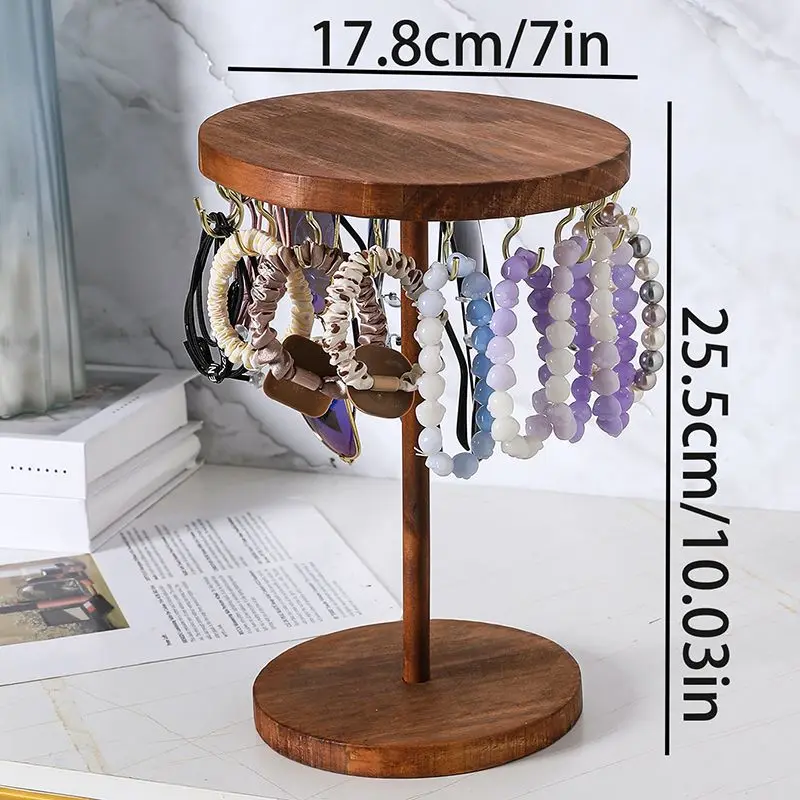 Solid Wood Jewelry Organizer Display Holder Necklace Earrings Bracelets Display Stand Desktop Jewelry Storage Rack