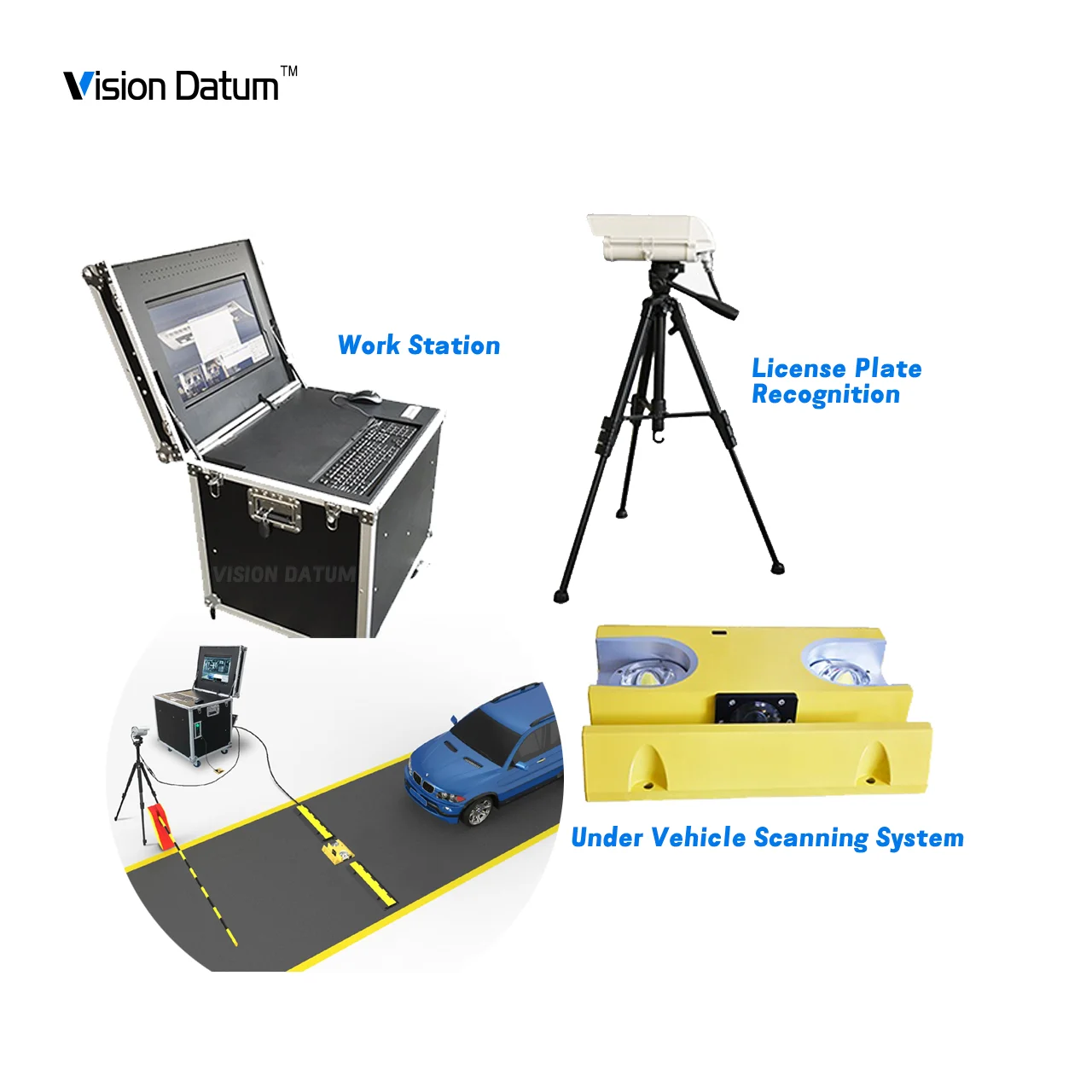 Portable IP68 Under Vehicle Inspection System With ANPR Stainless Steel 10-minute Installation IoT Solution Software