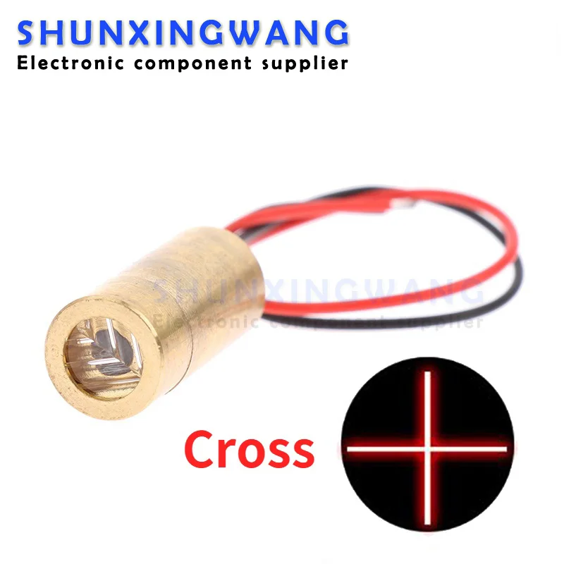 Laser Head 650nm 9mm 3V 50mW Laser Cross Diode Module Red Copper Head Line / Point / Cross Laser Diode