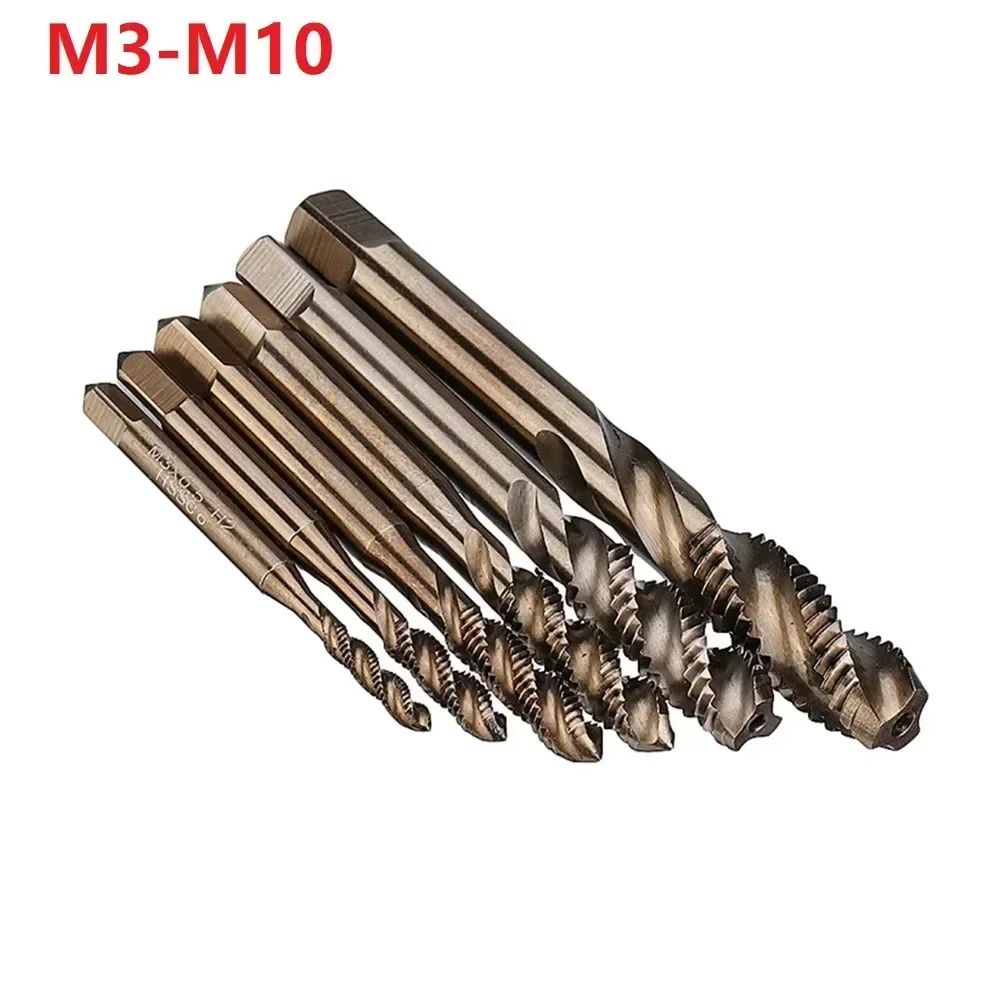 

Metric5 HSS Spiral Flute Screw Threading Taps Machine Metal Drilling Tools Right Hand Thread Square Shank M5 M6 M8 M10