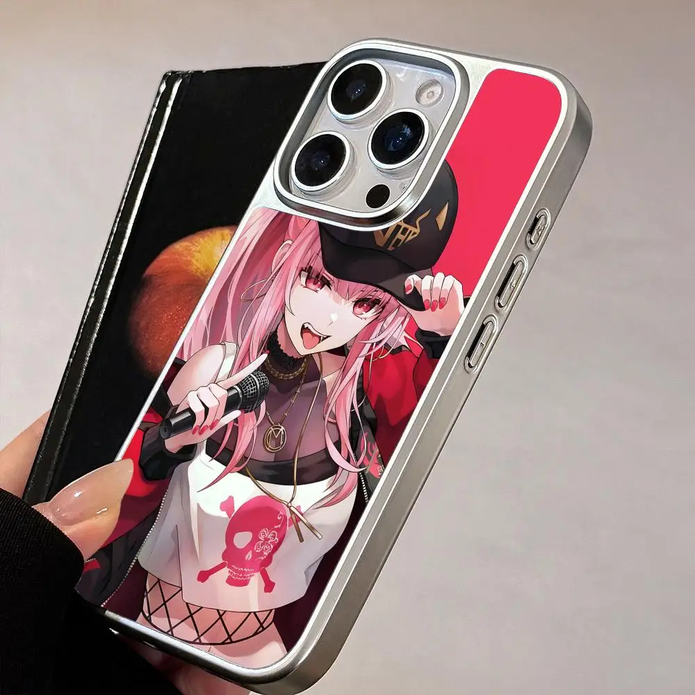 

Holo Mori Calliope Silver Plating Mobile Phone Case for iPhone 17 16 15 14 13 12 11 Air Pro Max Plus Colorful Cover