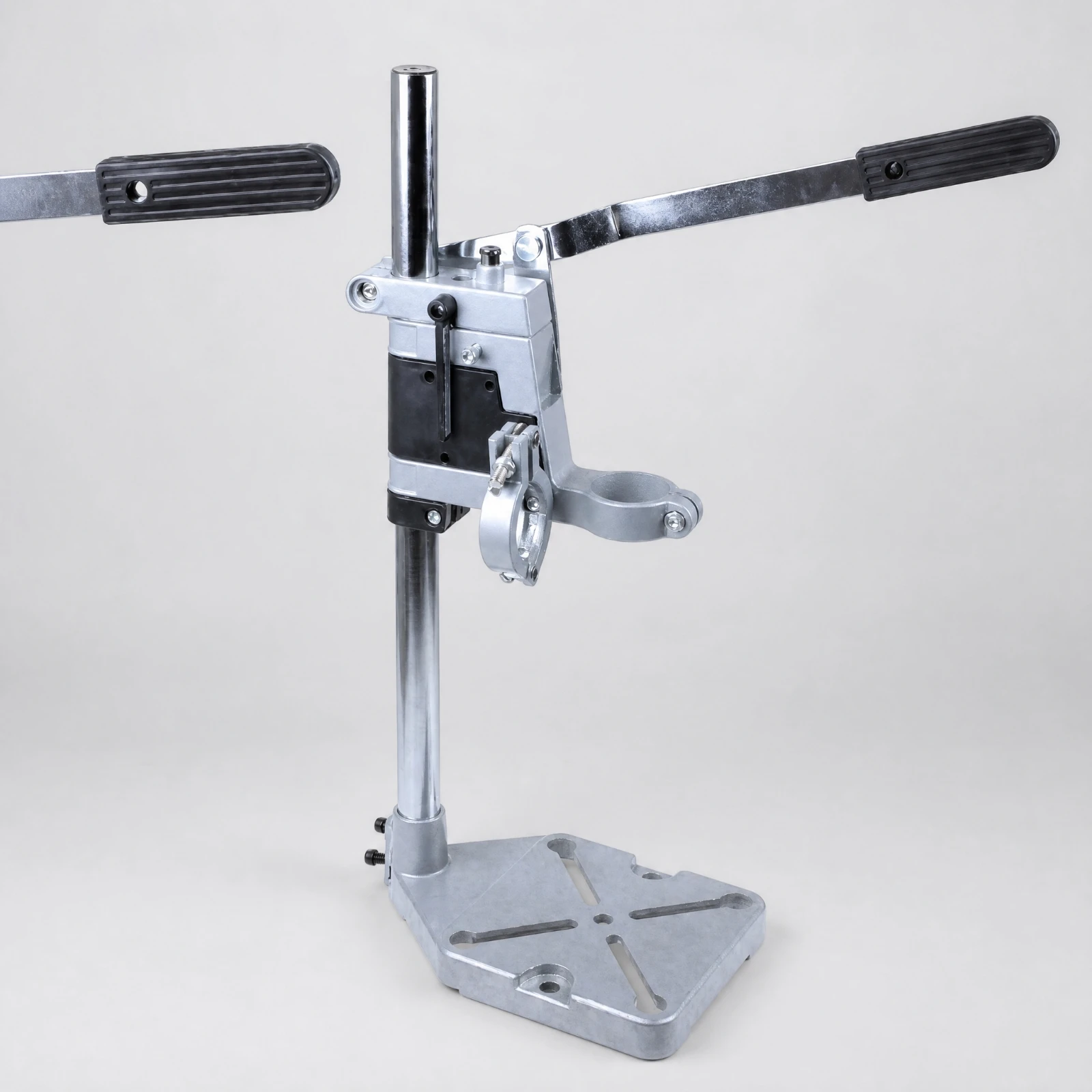 twinHole Drill Stand Sturdy twinClamp Drill Stand Benchtop Clamp Support Tool Accurate Space-Saving for DIY Enthusiasts