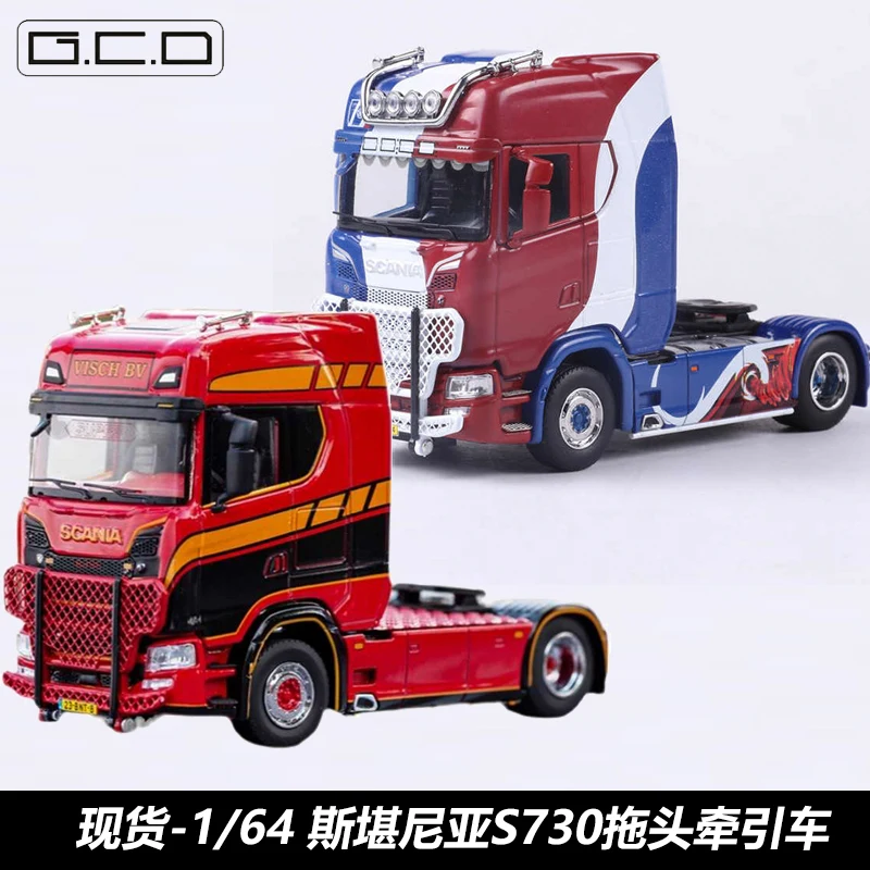 1:64 Gcd Sca S730 camion lourd tracteur camion remorque transporteur Simulation alliage Miniature moulé sous pression modèle jouet de noël cadeaux