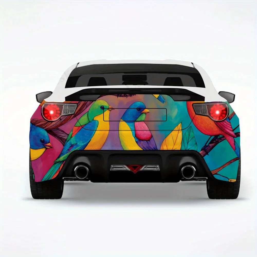 

Птицы на ветвях - виниловая наклейка на заднюю часть автомобиля, водонепроницаемые самоклеящиеся виниловые наклейки для хвоста и бампера автомобиля, украшение Pr