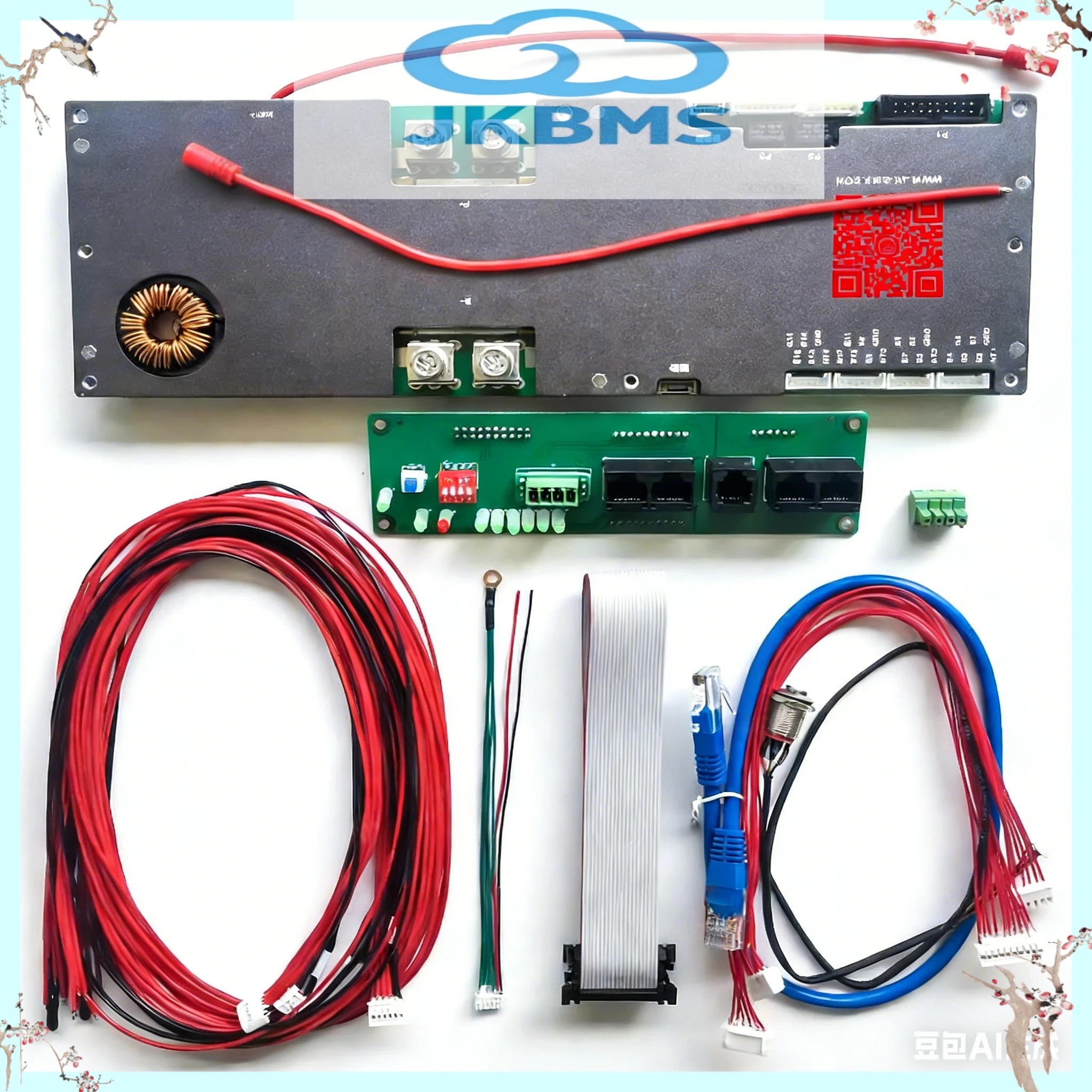 

JIKONG JKBMS JK-PB2A16S20P V19 24V 48V LiFePo4 Li-Ion Battery 150A 200A Household Energy BMS to Inverter Active balancer 1A 2ATC