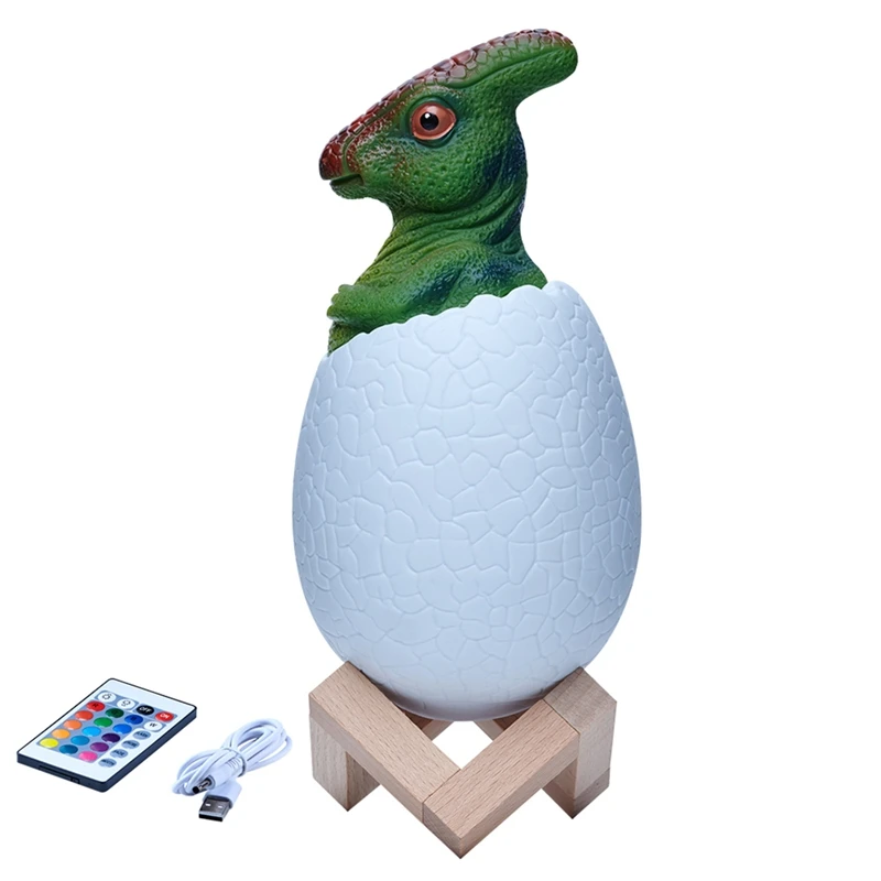3D ночник Parasaurolophus Egg Настольная лампа 16-цветный сенсорный пульт дистанционного управления Мультяшные настольные лампы для детского домашнего декора Простота в использовании