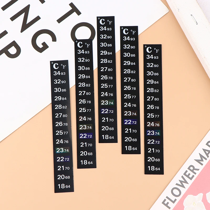 5Pcs Stick-on Sticker termometri Digital Aquarium Fish Tank frigo termometro Sticker misurazione strumenti di temperatura