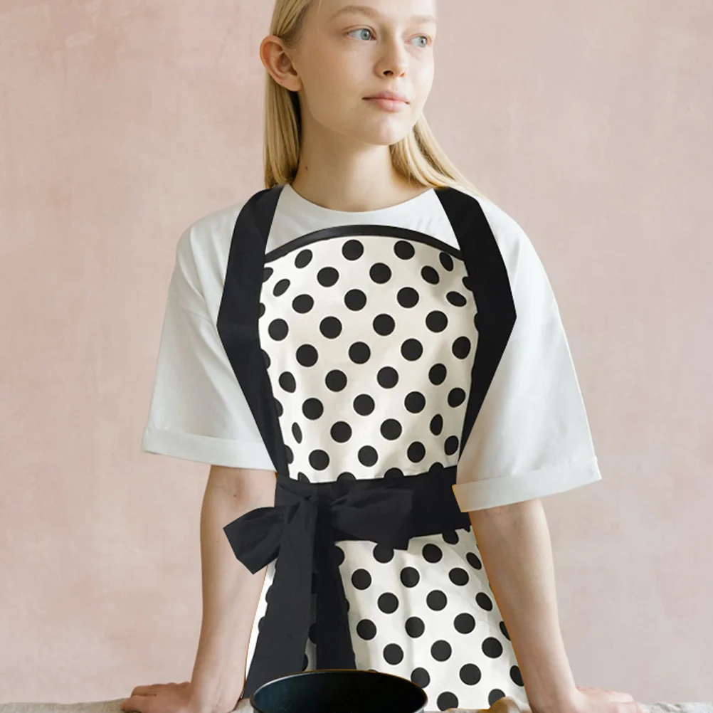 

1pc Double Layer Premium Cotton Adjustable Vintage Kitchen Apron For Women Sleeveless Baking Cooking Household Retro Apron Dress