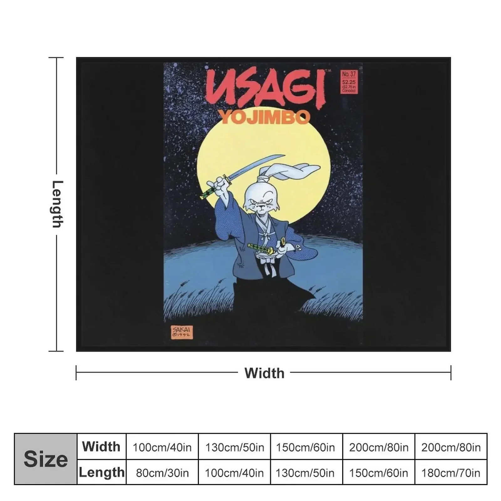 usagi yojimbo,usagi,rabbit,samurai,cover, moon,katana,sword,kimono,ronin,miyamoto usagi,stan sakai,japan,edo era,e Throw Blanket