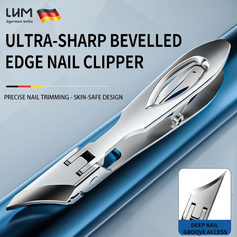 Straight Blade Toenail Clippers for Thick & Ingrown Nails, High Temp Forged Stainless Steel, with Nail Cleaner & Protective Case