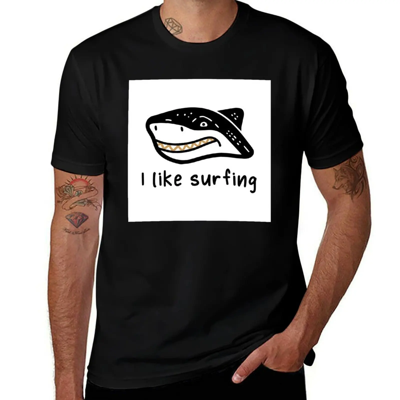 

Funny Shark - surfing silly joke T-Shirt valentines boutique clothes vintage clothes summer shirt sweat shirts, men
