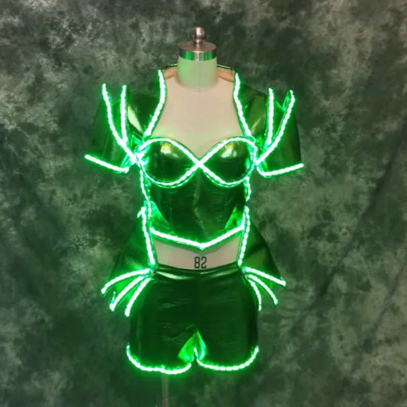 

LED Light Up Shorts Set Party Nightclub Rave Outfit Singer Dancer Stage Show Clothes Cosplay Anime Circus Carnival Costume 2024