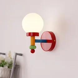 Memphis Vintage Medieval Colored Living Room Wall Lamp Nordic Bedroom Children's Room Study Hotel Homestay Lighting Fixtures