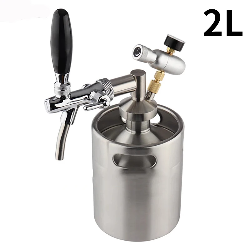 

Mini Keg Growler Kit (2-4L Beer Keg & Adjustable Beer Faucet & 60psi Co2 Charger & Beer Keg Spear),Beer Disoenser For Home Brewi