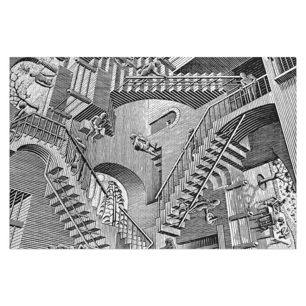 Rompecabezas de relatividad de Escher, rompecabezas personalizado con foto de regalo, nombre de madera personalizado, 1953