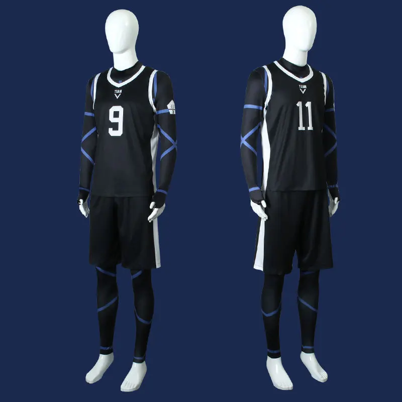 Anime Blue Lock Nagi Seishiro Cosplay Costume Black Jersey Jumpsuit Football Bodysuit Halloween Christmas Party Clothes Gifts