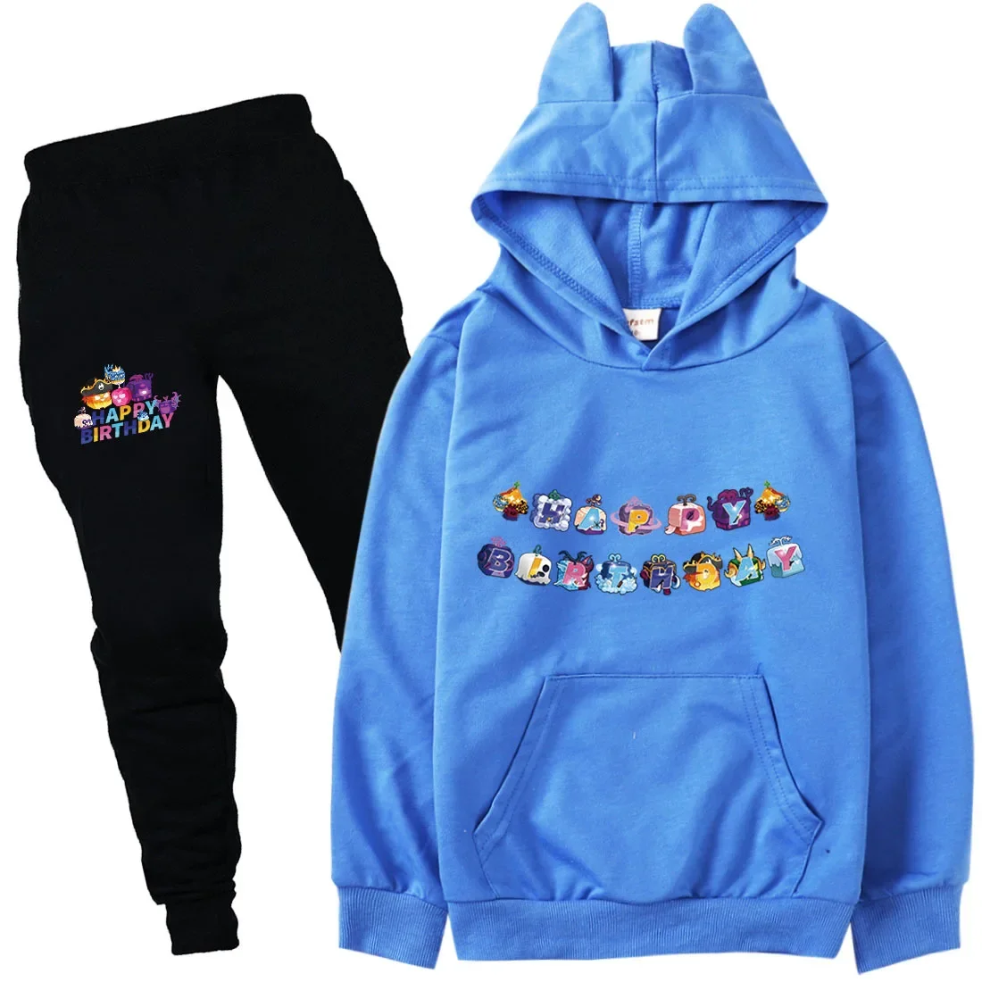 

Hot Game Blox Fruits Clothes Kids Hooded Sweatshirt Pants 2pcs Suits Boys Cartoon Tracksuit Baby Girl Outfit Set Children's Sets