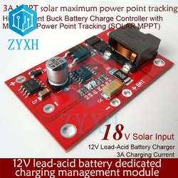 12V 3A MPPT Solar Charger Controller Lead-acid Battery Charging with Over-charge Float-charge Modes For 18V Solar Panel