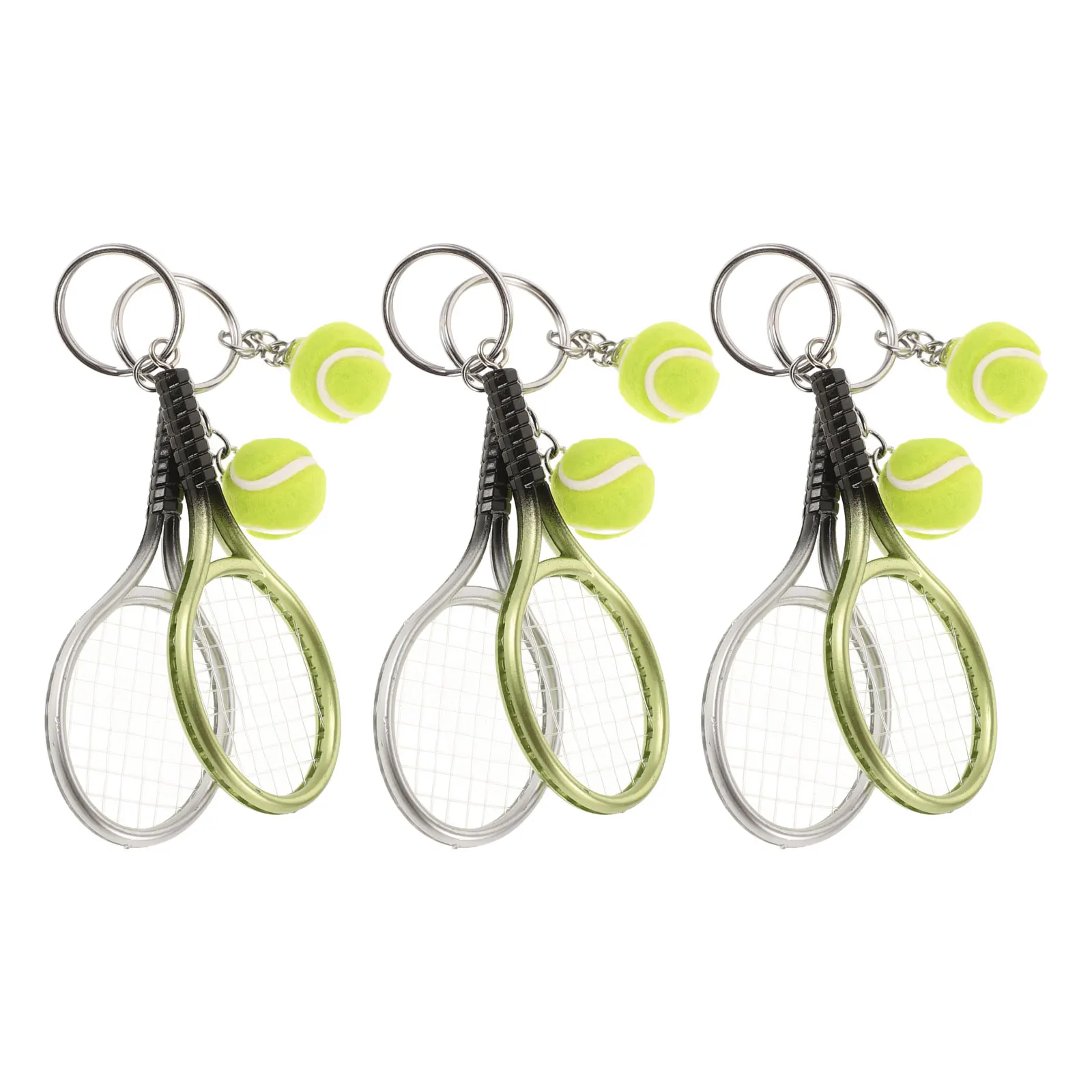 

6Pcs Tennis Keychain Mini Pendant Compact Lightweight Sports Style Keyring Charm for Backpacks Party Favors Key Hanging Ornament