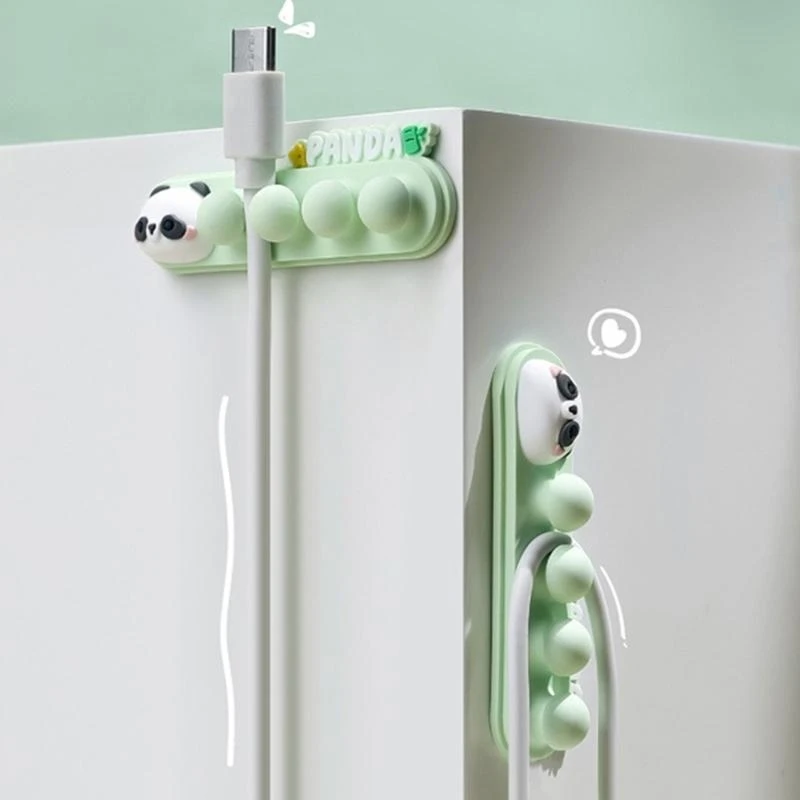 مقطع كبلات كابلات الباندا السيليكون مثالي لإدارة الأسلاك على المكاتب ومثبت كابلات منضدة