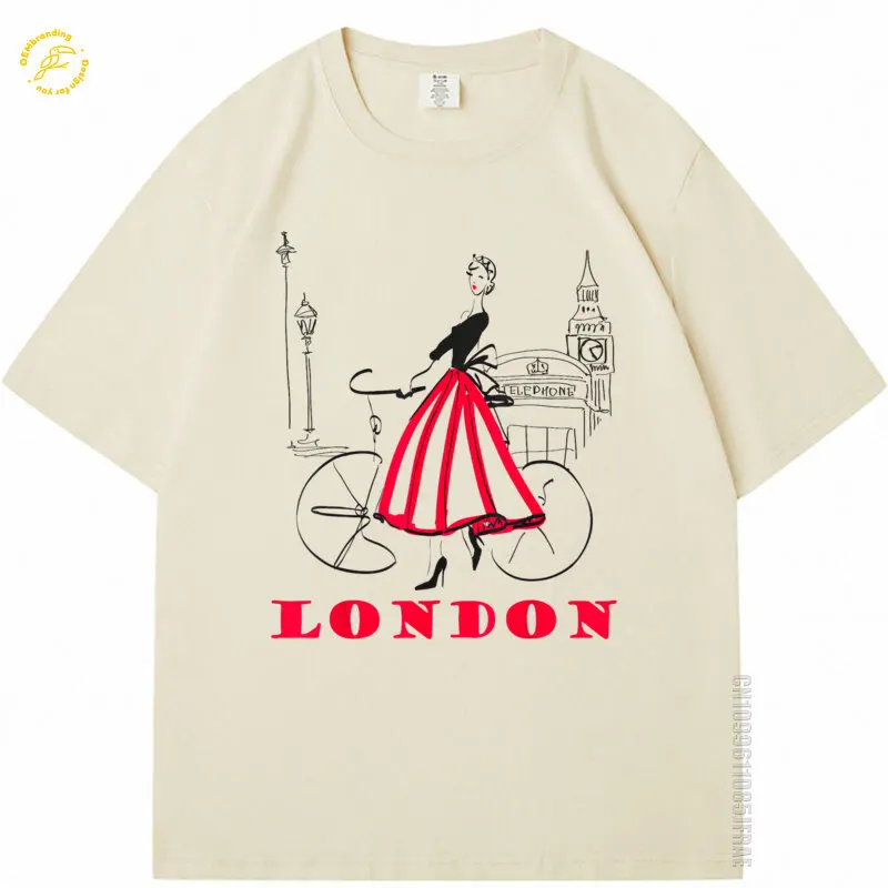 

London Men's T-Shirt Oversized T Shirt Woman Big Ben TeeShirt Bicycle Tshirt 5 Oversized Pure Cotton Clothing Dropshipping