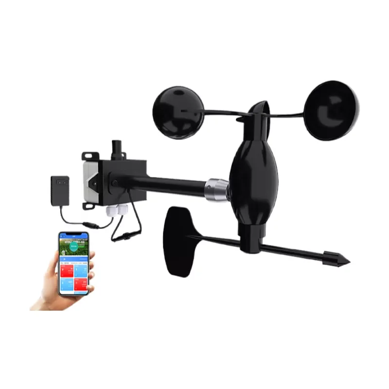 Combined Wind Vane Direction Meter and 3Cup Anemometer Wind Speed Sensor with Mounting Bracket for Vessel