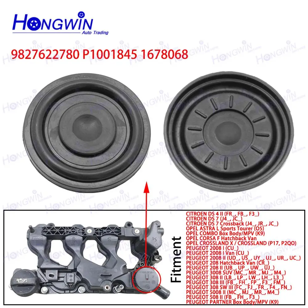PCV Valve Cover Or Membrane P1001845 1678068 9827622780 For PEUGEOT 2008 I 208 Hatchback 208 I II 3008 SUV 308 SW TOYOTA PROACE