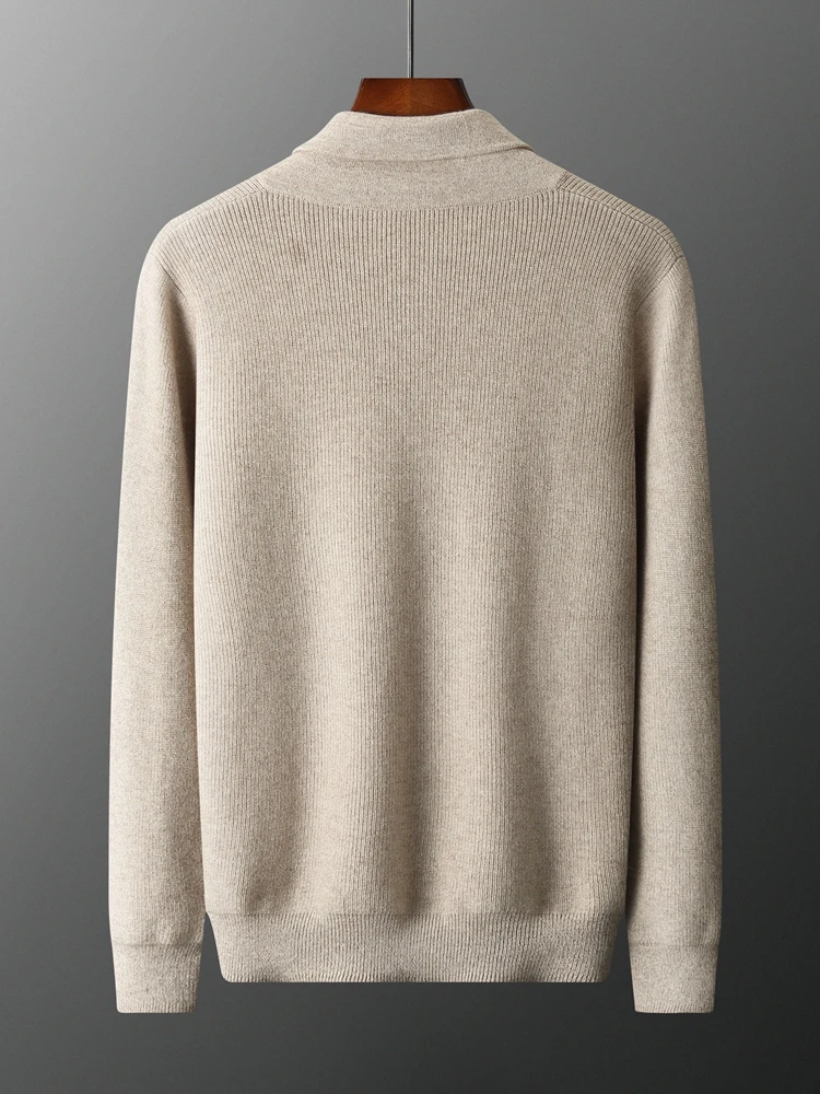 TLOML Autumn Winter New Men's 100% Cashmere Sweater Shawl Collar Pullover Basic Smart Casual Cashmere Knitwear Soft Comfy Tops